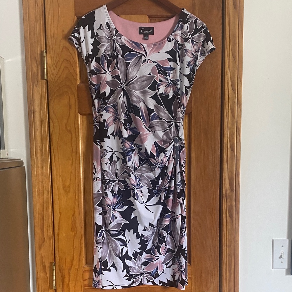 Connected Apparel Black and White Sheath Midi Dress size Medium